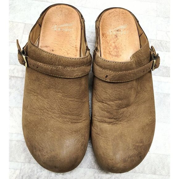 DANSKO BROWN LEATHER BUCKLED MULE SIZE 39 /US 8.5-9 PRE-LOVED - Picture 5 of 12